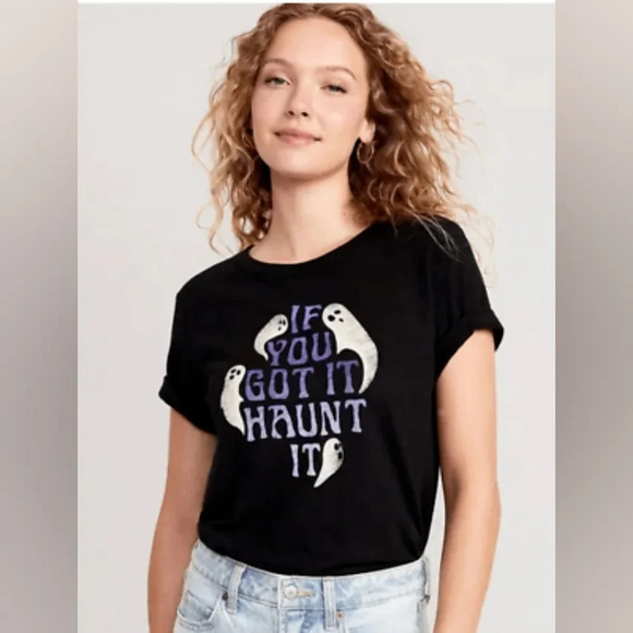 OLD NAVY-[L]NWOT Halloween Tee "If You Got It, Haunt It” - Picture 4 of 4